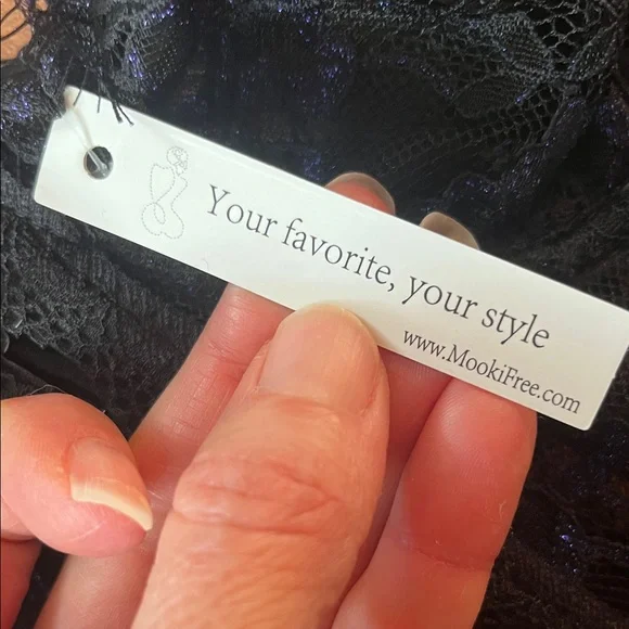 New MookiFree Black and Blue Lace Lingerie Set - Picture 3 of 16